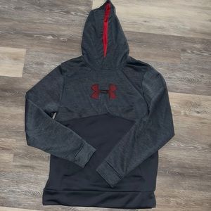 gray black & red Under Armour hoodie size small loose